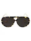 Bottega Veneta Bv1273s Sunglasses In Havana-gold-grey