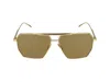 Bottega Veneta Mens Gold 6j000237 Bv1012s Pilot-frame Metal Sunglasses In Gold