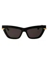 Bottega Veneta Black Gold Grey Acetate Sunglasses In Multi