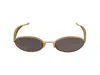 Bottega Veneta Womens Gold Bv1386s Sardine Oval-frame Metal Sunglasses In Multi