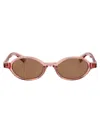 Bottega Veneta Slim Ribbon Acetate Sunglasses In Red-red-red