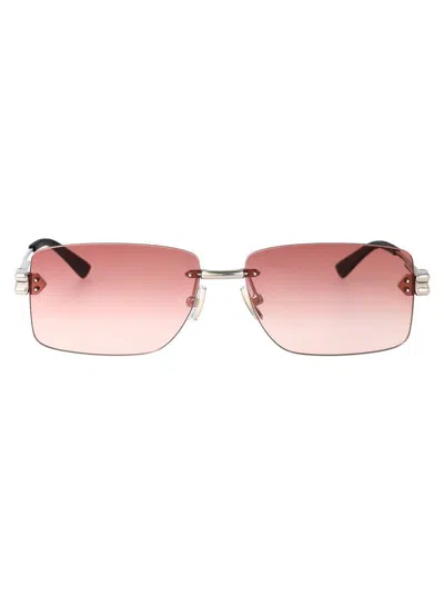 Bottega Veneta Bv1126s Sunglasses In Silver-silver-red