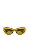 Bottega Veneta Eyewear Sharp Cat Eye Sunglasses In Transparent Yellow