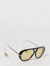 Bottega Veneta 'aviator' Black And Yellow Sunglasses With Metal Temples With Drop Detail In Recycled In Yellow