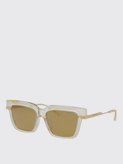 Bottega Veneta Yellow Acetate Sunglasses In Transparent