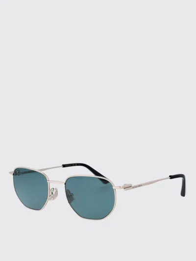 Bottega Veneta Silver Metal Sunglasses In Brown