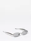 Bottega Veneta Sardine Oval-frame Silver-tone Sunglasses In Silver