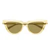 Bottega Veneta Logo Metal Alloy & Acetate Cat-eye Sunglasses In Yellow