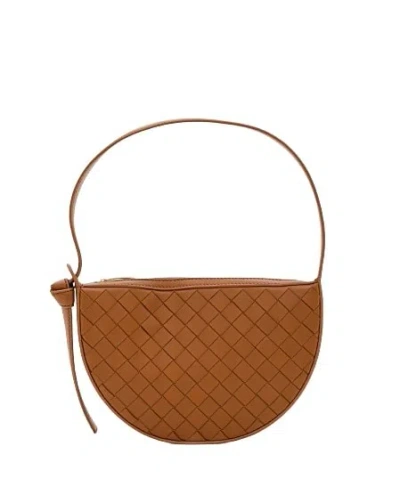 Bottega Veneta Sunrise Leather Shoulder Bag In Brown