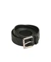 Bottega Veneta Signature Weave Buckle Belt In Black