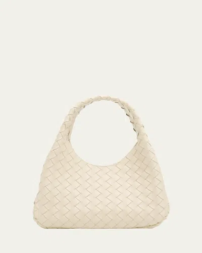 Bottega Veneta Supple Leather Shoulder Bag In Gray