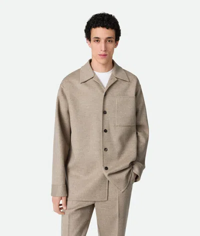 Bottega Veneta Surchemise En Laine Et Cachemire In Brown