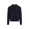 Bottega Veneta Intrecciato-patch Cashmere Sweater In Blue