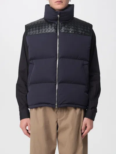Bottega Veneta Men Midnight Blue Cotton Blend Down Jacket In Black