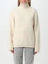 Bottega Veneta Oversize Mock Neck Cashmere Sweater In Weiss
