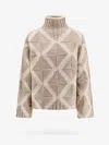 Bottega Veneta Argyle Intarsia-knit Wool Turtleneck Sweater In Brown