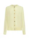 Bottega Veneta Long-sleeved Knitted Cardigan In Daffodil
