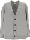 Bottega Veneta Powder Blue Stretch Cashmere Blend Cardigan In Grey