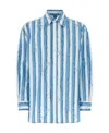Bottega Veneta Swimmers Printed Light Cotton Shirt In Blue