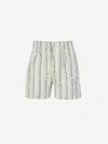 Bottega Veneta Green Shorts With All-over Divers Print In Polyamide Man In Green