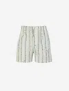 Bottega Veneta Green Shorts With All-over Divers Print In Polyamide Man In Green