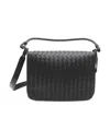 Bottega Veneta Swing Intreciato Vn Shoulder Bag In Black