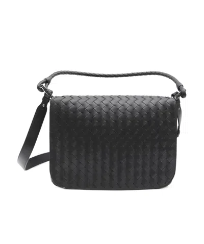 Bottega Veneta Swing Intreciato Vn Shoulder Bag In Black