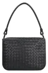 Bottega Veneta Swing Leather Messenger Bag In Black