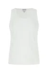 Bottega Veneta White Stretch Cotton Tank Top In 9071