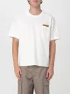 Bottega Veneta Pima Cotton T-shirt With Suede Patch In White