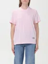 Bottega Veneta Crewneck T-shirt Short Sleeves Straight Hem In Pink