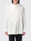Bottega Veneta Relaxed Fit Long Sleeve Shirt With Plastron In White