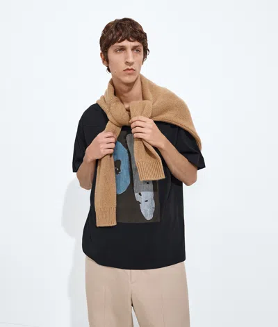 Bottega Veneta Cotton Jersey Printed T-shirt In Black