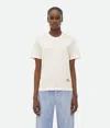 Bottega Veneta Crew Neck Embroidered Detail Short Sleeves Top In White
