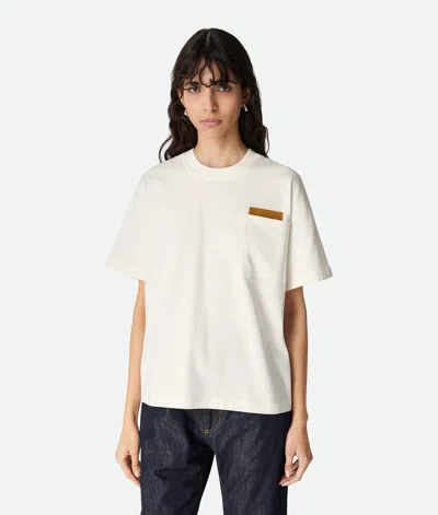 Bottega Veneta Pocket Detail Crew Neck Short Sleeve Top In White