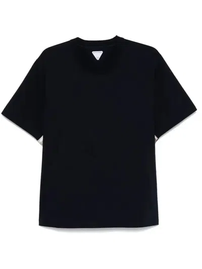 Bottega Veneta Check Insert Cotton T-shirt In Blue