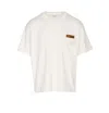 Bottega Veneta Pima Cotton T-shirt With Suede Patch In White