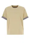 Bottega Veneta Double Layer Striped Cotton T-shirt In Yellow