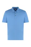 Bottega Veneta Polo Shirt With Ribbed Collar And Short Sleeves In Blue