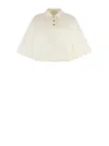 Bottega Veneta Short Sleeve Boxy Fit Meringue Polo In White