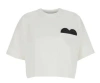 Bottega Veneta White Cropped T-shirt With Heart Detail On The Pocket In Cotton Woman