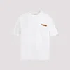 Bottega Veneta Pima Cotton T-shirt With Suede Patch In White