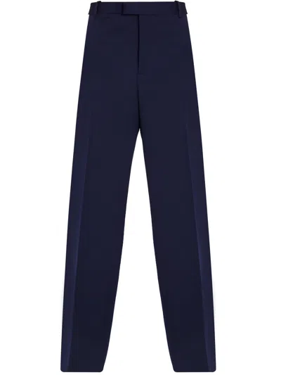 Bottega Veneta Tailored Blue Wool Trousers For Women