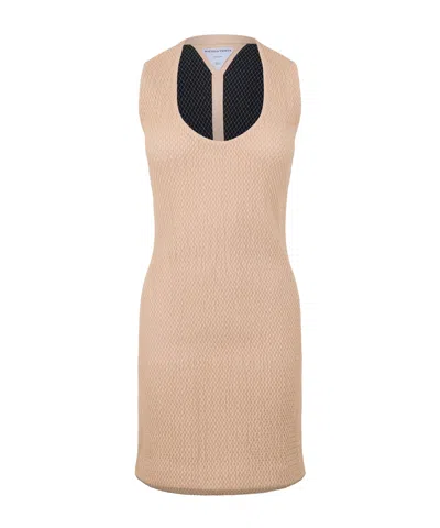 Bottega Veneta Tailored Flowing Mini Dress In Neutral