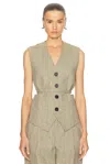 Bottega Veneta Women Prince Of Wales Waistcoat In Beige  Yellow  & Blue