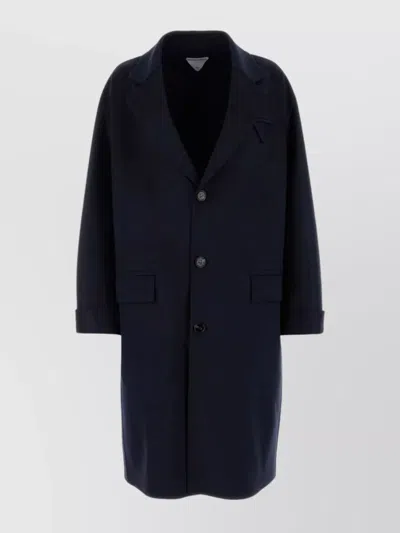 Bottega Veneta Tailored Wool Blend Coat In Blue