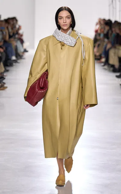 Bottega Veneta Tailored Wool Cotton Melange Jacket In Neutral
