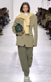 Bottega Veneta Tailored Wool Linen Melange Toile Jacket In Green