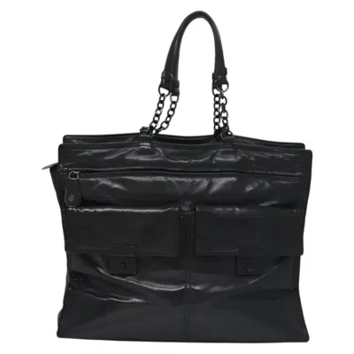 Pre-owned Bottega Veneta Tambura Black Leather Tote Bag ()