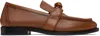 Bottega Veneta Leather Astaire Loafers Knot Detail In 2742 Light Wood
